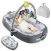 Picture of Swaathani Portable Baby Lounger for Travel,Breathable & Comfortable Cotton Infant Lounger, Baby Nest 0-24 Months Machine-Washable Newborn Lounger Newborn Essentials,Supervised Use