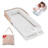 Picture of Loevin Baby Lounger for Newborn Portable Bag,Baby Nest Play Gym mat with Strap,Newborn Lounger Adjustable Size & Inner Zipper Lengthen Space to 24 Months(Gray Thousand Bird Check)
