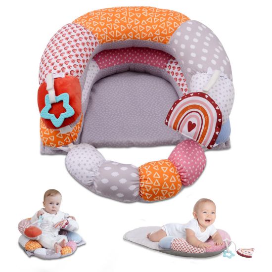 Picture of MIIMER 2-in-1 Tummy Time Baby Mat & Seated Support Pillow, Tummy Time Cushion with Detachable Support Prop and Toys, for Early Development Support for Newborns and Older Babies