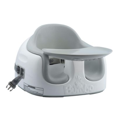 Picture of Bumbo 3-in-1 Multi-Seat for 6 to 36 Months, Travel Baby Feeding & Play Floor Seat, All-in-One Portable Booster with Tray & Toddler High Chair, Cool Grey