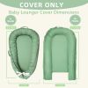 Picture of Hooyax Baby Lounger Cover Only, Cotton Newborn Nest Cover, Soft Portable Baby Nest Replacement Cover for Boys Girls, Breathable Infant Lounger Covers, Baby Essential (Green)