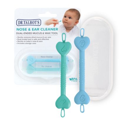 Picture of Dr. Talbots Baby Safe Nose and Ear Cleaner Set with Hygienic Travel Case, Gentle Dual-Ended Easy Mucus and Wax Remover Tool, 2 Pack, Neutral Colors