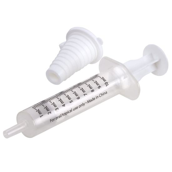 Picture of EZY DOSE Kids Baby Oral Syringe & Dispenser Calibrated for Liquid Medicine, Reduce Mess and Spills, Easy Way to Orally Administer Medication, 10 mL/2 TSP, Includes Bottle Adapter, Clear, BPA Free