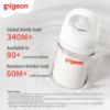 Picture of Pigeon Glass Nursing Bottle Wide Neck, Anti-Colic, Streamlined Body, Natural Feel, Easy to Clean, Heat-Resistant, 8.1 Oz (Pack of 2), Includes 2pcs M Nipples (3m+)