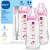 Picture of MAM Easy Active Baby Bottle 2 Pack, 11oz, BPA Free, Fast Flow Silicone Nipple, Anti-Slip Grip, Leak-Proof, 4+ Months, Purple Iris