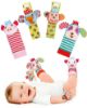 Picture of SSK Soft Baby Wrist Rattle Foot Finder Socks Set,Cotton and Plush Stuffed Infant Toys,Birthday Holiday Birth Present for Newborn Boy Girl 0/3/4/6/7/8/9/12/18 Months Kids Toddler,4 Cute Animals