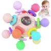 Picture of Cerberus Silicone Baby Teether, Montessori Sensory Toys, 0-12 Months, Pink & Multicolor, Teething Toys for Babies