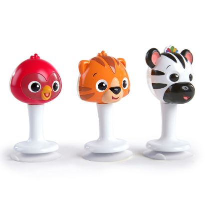 Picture of Baby Einstein Rattle & Jingle Trio High Chair Suction Toys Take-Along Musical RattleSet Age 6 Months +, Multicolor, 3 Count