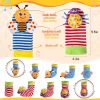 Picture of PADONISE Baby Wrist Rattle Socks and Foot Finder Set Baby Rattles Toys for 0-12 Month, Infant Girl Boy Toys for Babies 3-6 Months, Newborn Hand & Foot Toys for 0 to 9 Months, Baby Easter Gifts
