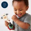 Picture of Itzy Ritzy Spinner Rattle Toy - Cow Design Sensory Teething Rattle Includes Spinning Face, Clicks, Rattles & Textured Teethers - Designed for Ages 3 Months and Up (Cow)