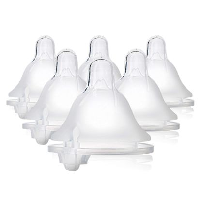 Picture of Evenflo Feeding Balance + Wide Neck BPA-Free Silicone Medium Flow Baby Bottle Nipple - 3 Months+, 6ct