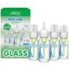 Picture of Dr. Brown's Anti-Colic Options+ Narrow Glass Baby Bottle with Level 1 Slow Flow Nipple, BPA-Free, 4 oz/120mL, 4-Pack
