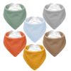 Picture of NISXABEBE Muslin Baby Bibs,Soft Triangular Baby Bandana Drool Bibs for Baby Boy Girl,Solid Colors Bib for Drooling Teething 6 Pack(Unisex)