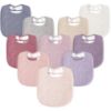 Picture of Susurration Muslin Baby Drool Bibs 10Pack Soft Square Adjustable Bandana Bibs for Unisex Baby Girls & Boys (Pink)