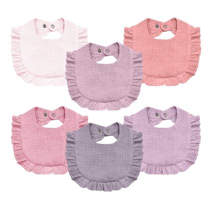 Picture of NISXABEBE Baby Muslin Bibs,6 Pcs Drool Bandana Bibs for Baby Girl Drooling and Teething,Soft and Absorbent Cotton for Newborn Toddler