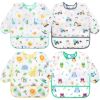 Picture of Accmor 4 Pack Long Sleeve Bibs, Baby Smock Waterproof Sleeved Bib Smock for Baby Toddler 6-24 Months