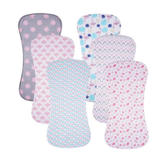 Picture of Gelisite 6 Pack Cotton Baby Burp Cloths Extra Absorbent Soft for Baby Boys and Girls (Pink02)