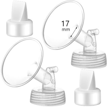 Picture of Momstouch 17mm Flange and Duckbill Valve Compatible with Spectra S1 S2 9 Plus Breastpump Replacement to Pump Parts, Not Original, Replace Accessories.