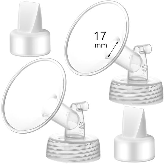 Picture of Momstouch 17mm Flange and Duckbill Valve Compatible with Spectra S1 S2 9 Plus Breastpump Replacement to Pump Parts, Not Original, Replace Accessories.