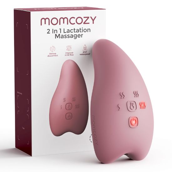 Picture of Momcozy A1Pro Lactation Massager, Deep Vibration & Rapid Heating for Clog Relief & Efficient Pumping, Breastfeeding Essentials with Memory Function & Fast Charging, for Postpartum Mom