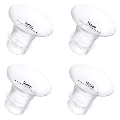 Picture of 4Pcs Breast Pump Flange Insert 14mm Compatible with Momcozy/Spectra/Medela/eufy/Elvie/Lansinoh/Paruu P10 Breast Pump, Fit for Momcozy M5/M9/M6/V2 Pro/V2 pro/S12 Pro/eufy E10 S1 S1 Pro, 24mm Flange