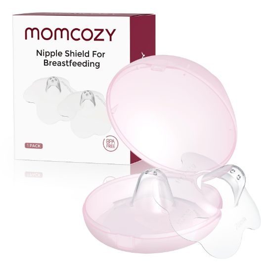 Picture of Momcozy Nipple Shield, Floral Contact Nipple Shield for Breastfeeding Moms with Flat or Inverted Nipples, Made Without BPA/BPS (1 Pair, 20mm)