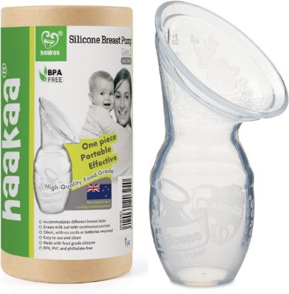 Picture of Haakaa Silicone Breastfeeding Manual Breast Pump Milk Pump Food Grade Silicone BPA PVC and Phthalate Free | 4 oz Capacity