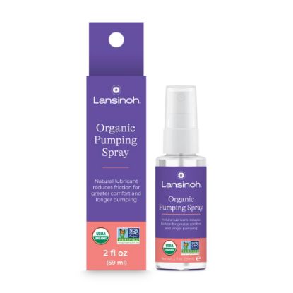 Picture of Lansinoh Organic Pumping Spray - Lanolin-Free Flange Lubricant for Breast Pump | Hypoallergenic, Vegan, Plant-Based Breastfeeding & Pumping Essentials for Sore Nipples & Moisturized Skin, 2 Fl oz