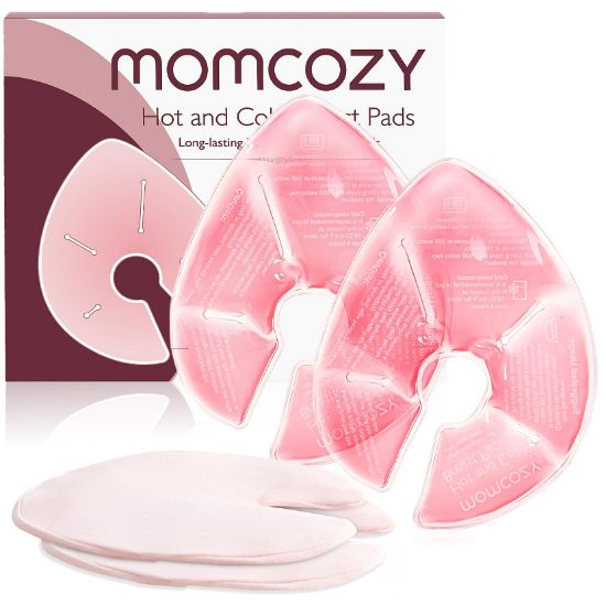 Picture of Momcozy Larger Breast Therapy Packs, Hot and Cold Breast Pads with 2 Soft Covers, Breastfeeding Essentials2 PackPink