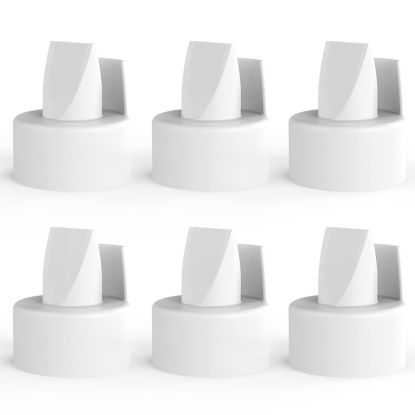 Picture of [6-Count] Papablic Duckbill Valves, Replacement Milk Valves Compatible with Spectra S1 S2 & Medela Breast Pumps Parts Accessories, BPA & DEHP Free, Food-Grade Silicone, Easy to Clean, White