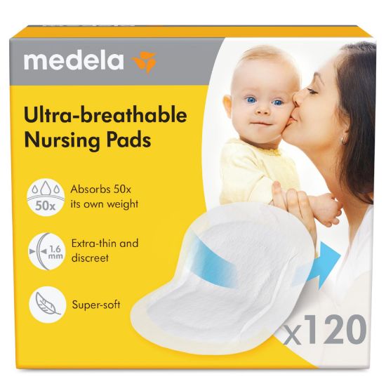 Picture of Medela Ultra-Breathable Nursing Pads, Highly Absorbent, Super Soft, Discreet Design for Comfortable Wear, Pack of 120