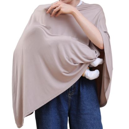 Picture of Seejoy Multi-use Nursing Cover for Breastfeeding, 360Full Coverage Nursing Poncho, Rayon Soft & Breathable Breastfeeding Cover up (Smooth Rayon, Warm Taupe)