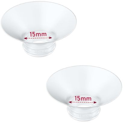 Picture of IVARONAL Flange Insert 2PCS 15mm Compatible with Momcozy M9/M6/M5/S12 Pro/V1 Pro/V2 pro, Spectra/Medela/Elvie/NCVI/TSRETE/eufy/Lansinoh/Paruu/MomMed Breast Pump 24mm Shields/Flanges (2pcs-15mm)