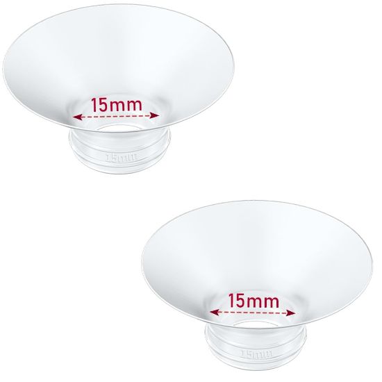 Picture of IVARONAL Flange Insert 2PCS 15mm Compatible with Momcozy M9/M6/M5/S12 Pro/V1 Pro/V2 pro, Spectra/Medela/Elvie/NCVI/TSRETE/eufy/Lansinoh/Paruu/MomMed Breast Pump 24mm Shields/Flanges (2pcs-15mm)