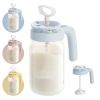 Picture of Papablic Breast Milk Pitcher - Baby-Safe Glass Formula Mixer with Easy-Blend Handle Lid, Wide-Mouth Mason Jar, Leakproof Flip-Lock Spout, BPA-Free, Gift for New Moms, Blue