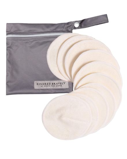Picture of Kindred Bravely Organic Reusable Nursing Pads, Washable, for Breastfeeding & Leaking with Carry Bag, 10 Pack 4.5" D (Twilight Regular)