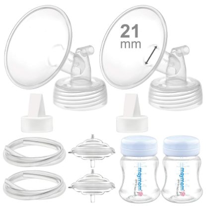 Picture of Maymom Pump Parts Compatible with Spectra S2 S1 Replacement Kit for Spectra Pump Parts 21mm Flange Duckbill Valve Tube Bottle Backflow Protector, Not Original S2 Accessories