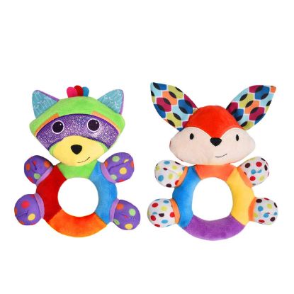 Picture of HAHA Baby Teething Rattle Toys, Infant Girl Boy Learning Toy Newborn Soft Handbell Grab Shaker Crinkle Squeaky Sensory Travel Accessories for 0 3 6 9 12 Months Old