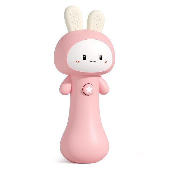 Picture of VKTEN Bunny Baby Rattle Toy with Light & Sound - Interactive Teething & Sensory Toy - Ideal Easter Basket Stuffer for Baby 3-24 Months