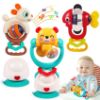 Picture of Baby Toys 6-12 Months Infant Toy Set of 3 High Chair Suction Cup Rattle Teething Toys for Babies 6 7 9 12-18 Months 2-in-1 Sensory Development Tray Toy Baby Gifts for Boys Girls