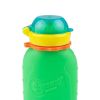 Picture of Green 6 oz Squeasy Snacker Spill Proof Silicone Reusable Food Pouch - for Both Soft Foods and Liquids - Water, Apple Sauce, Yogurt, Smoothies, Baby Food - Dishwasher Safe