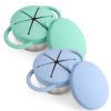 Picture of Mity rain 2-Pack Stainless Steel Snack Containers for Kids with Spill-Proof Silicone Lids & Handles - 3-in-1 Baby Snack Cups, No-Spill Toddler Snack Box, Perfect for On-the-Go Healthy Eating