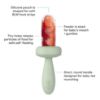 Picture of ezpz Baby-Led Gumline Feeder (Sage) - Silicone Fruit Feeder for Infants 4 Months + - Baby Feeding Essentials - BLW Tools - Works Best with Compatible Ice Tray (Sold Separately)