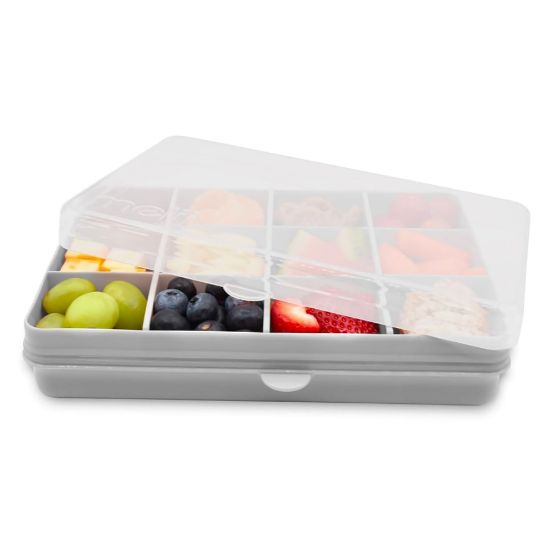 Picture of melii Snackle Box |12-Compartment Snack Container with Removable Dividers, BPA-Free Food Storage for Travel, School & On-the-Go Snacks, Kids & Family Organizer (Grey)