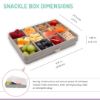Picture of melii Snackle Box |12-Compartment Snack Container with Removable Dividers, BPA-Free Food Storage for Travel, School & On-the-Go Snacks, Kids & Family Organizer (Grey)