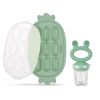 Picture of Haakaa Baby Fruit Food Feeder & Silicone Freezer Nibble Tray Combo - Breastmilk Popsicle Mold for Baby Cooling Relief, BPA Free Baby Mesh Food Feeder for Infant Self Feeding - Pea Green