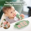 Picture of Haakaa Baby Fruit Food Feeder & Silicone Freezer Nibble Tray Combo - Breastmilk Popsicle Mold for Baby Cooling Relief, BPA Free Baby Mesh Food Feeder for Infant Self Feeding - Pea Green