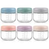 Picture of NETANY 6 Pack 4 oz Glass Baby jars with Airtight Lids, Glass Baby Food Storage Containers,Overnight Oats Containers with Lids | Microwave, Dishwasher & Freezer Safe | Includes 10 Labels