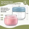 Picture of NETANY 6 Pack 4 oz Glass Baby jars with Airtight Lids, Glass Baby Food Storage Containers,Overnight Oats Containers with Lids | Microwave, Dishwasher & Freezer Safe | Includes 10 Labels