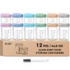 Picture of DRKIO 12 Pack Glass Baby Food Storage Containers - 4 & 8 oz Baby Food Jars with Lids Baby Food Maker Microwave Dishwasher Freezer Safe Leak Proof BPA Free Reusable